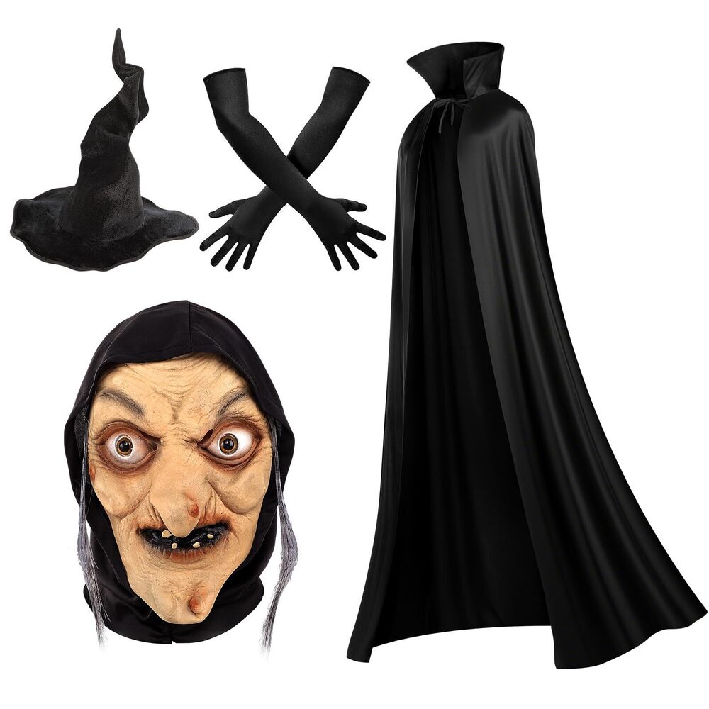 9218 Halloween Old Witch Costumes Include Witch Hat Stand